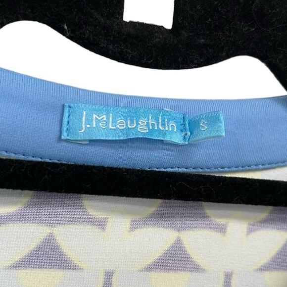 J. McLaughlin Navy & Light Blue Floral Print Catalina Cloth Tunic Top Small - Picture 2 of 4